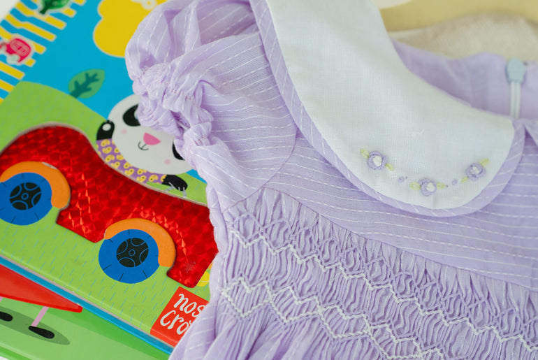 LITTLE LAVENDER SMOCKED FROCK