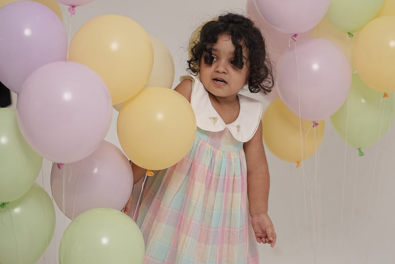 CLEO RAINBOW CHECKS FROCK