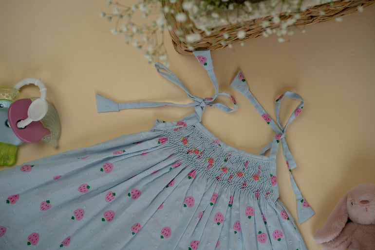 BERRY BLUE SMOCKED FROCK