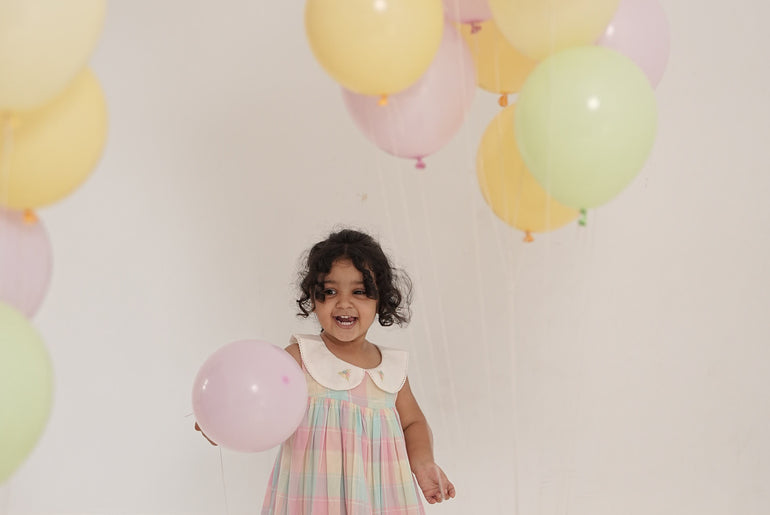 CLEO RAINBOW CHECKS FROCK