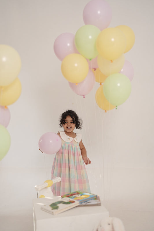 CLEO RAINBOW CHECKS FROCK