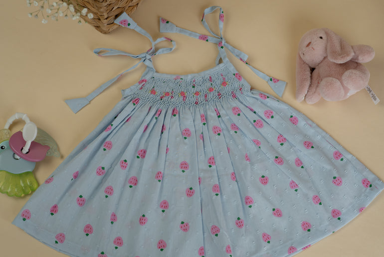BERRY BLUE SMOCKED FROCK