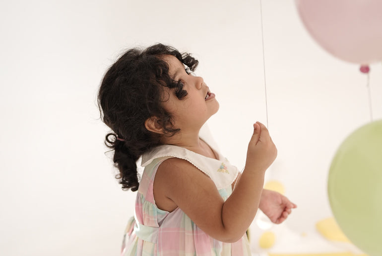 CLEO RAINBOW CHECKS FROCK