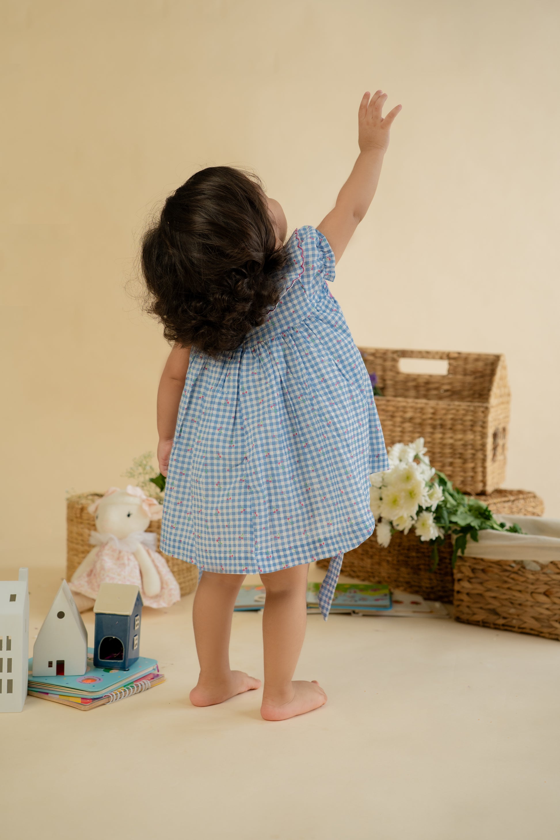 CHERRY GINGHAM SMOCKED FROCK