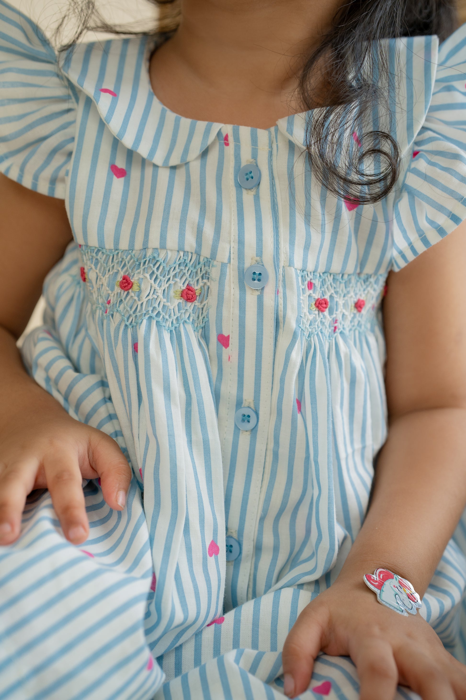 BUBBLEGUM BLUSH STRIPES FROCK