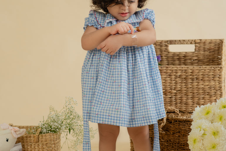 CHERRY GINGHAM SMOCKED FROCK