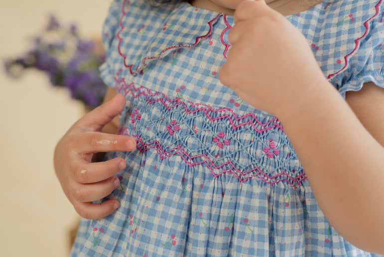 CHERRY GINGHAM SMOCKED FROCK