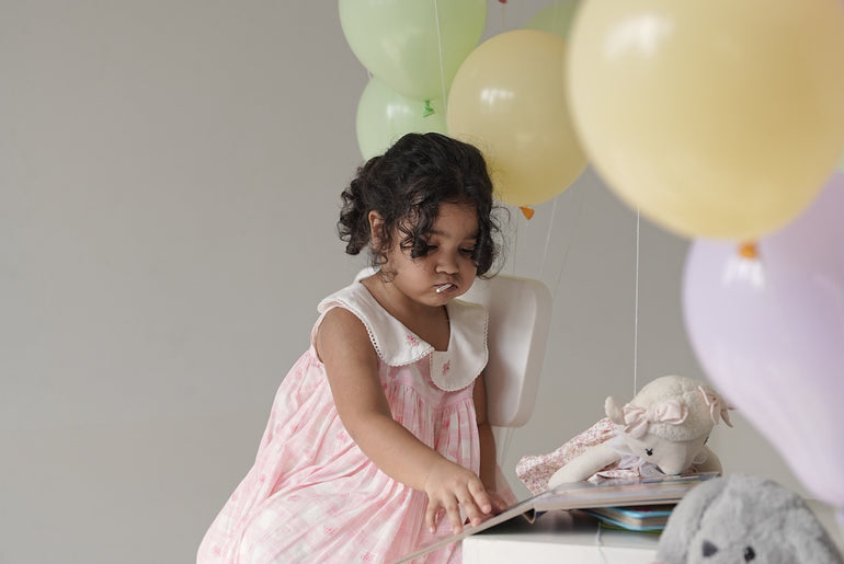 ELSIE CHECK BLOOM FROCK
