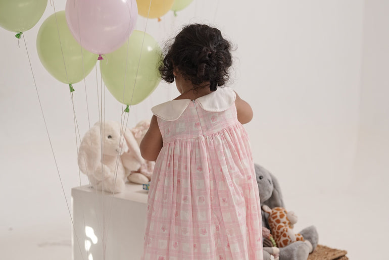 ELSIE CHECK BLOOM FROCK
