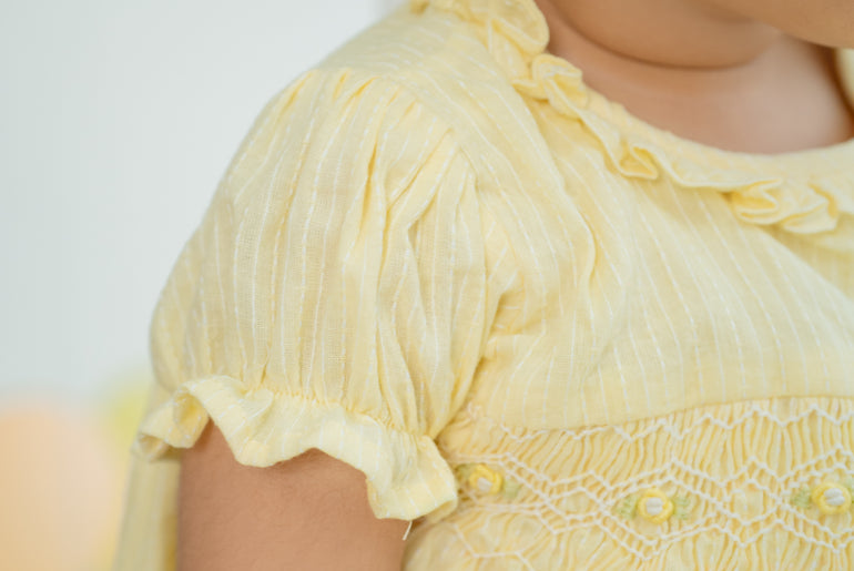 PASTEL YELLOW SMOCKED FROCK