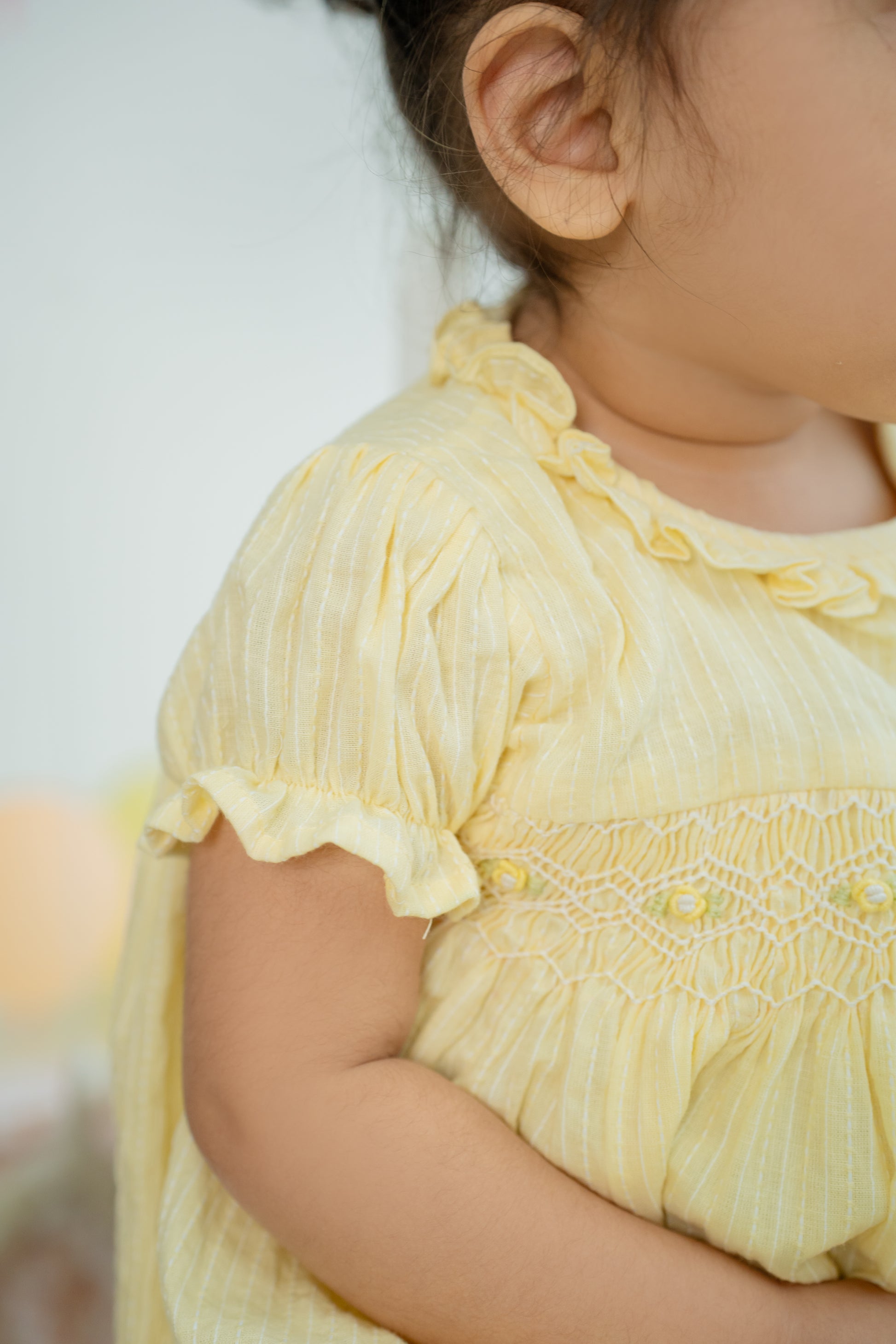 PASTEL YELLOW SMOCKED FROCK