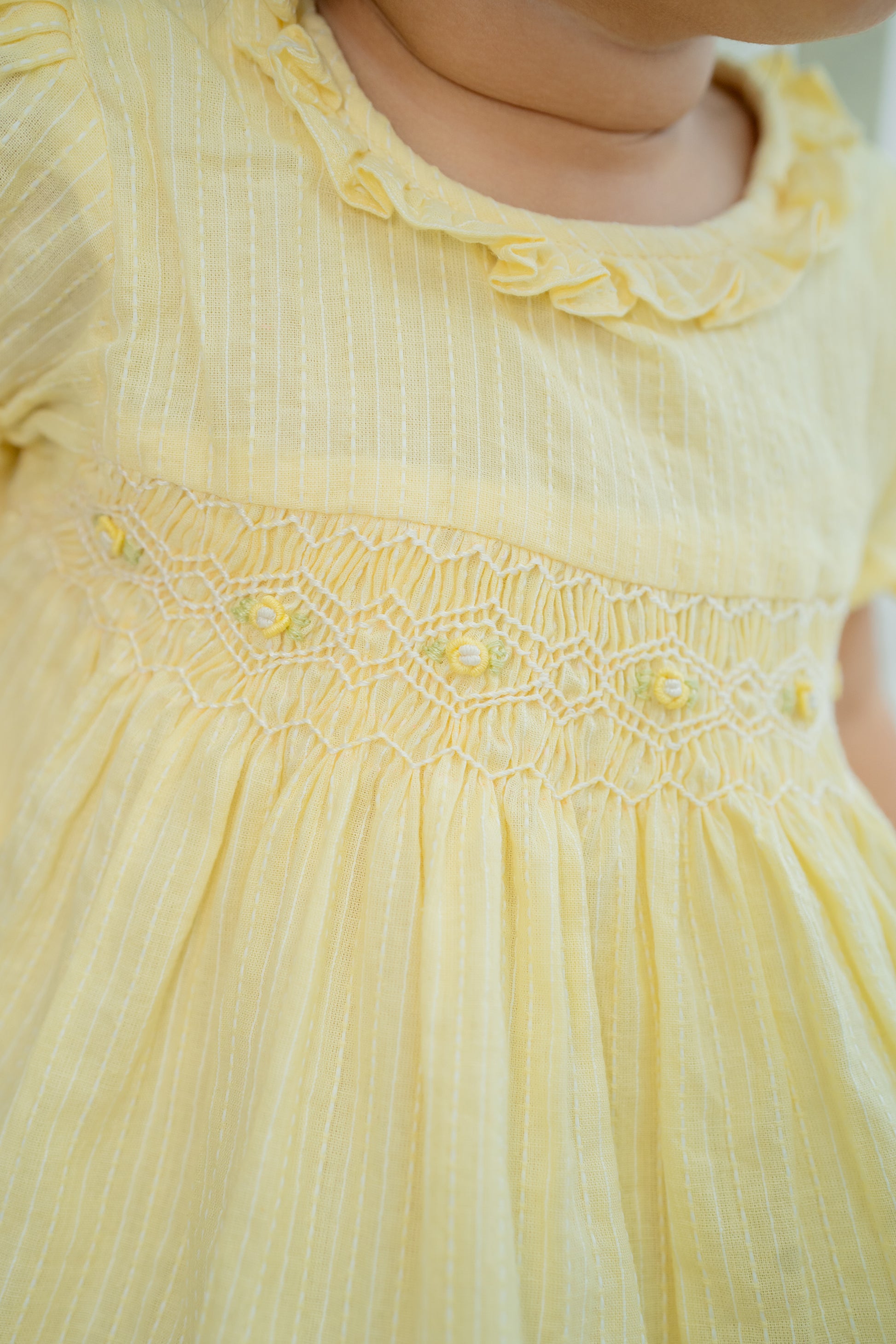 PASTEL YELLOW SMOCKED FROCK
